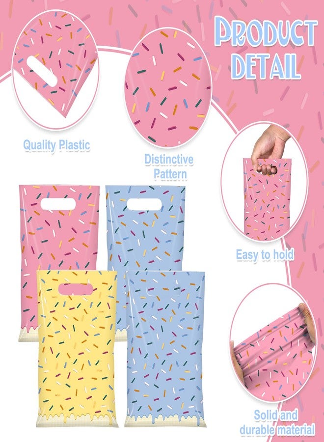 Hallswl 50pcs Ice Cream Party Favor Plastic Treat Bags,Ice Cream Candy Bag,4 Color Sprinkles Goodie Bag for Icecream Theme party decorations and Summer Birthday Party Supplies - Image 3